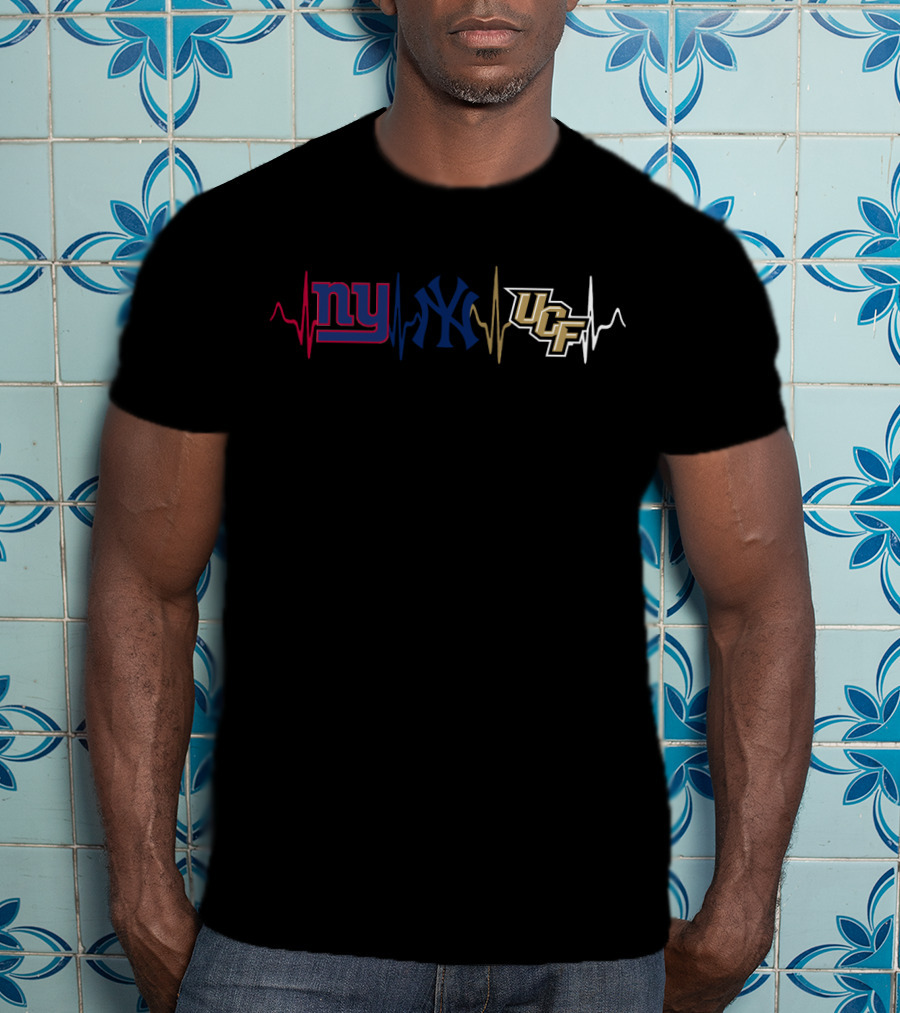 New York Giants Yankees Ucf Heartbeat T-Shirt