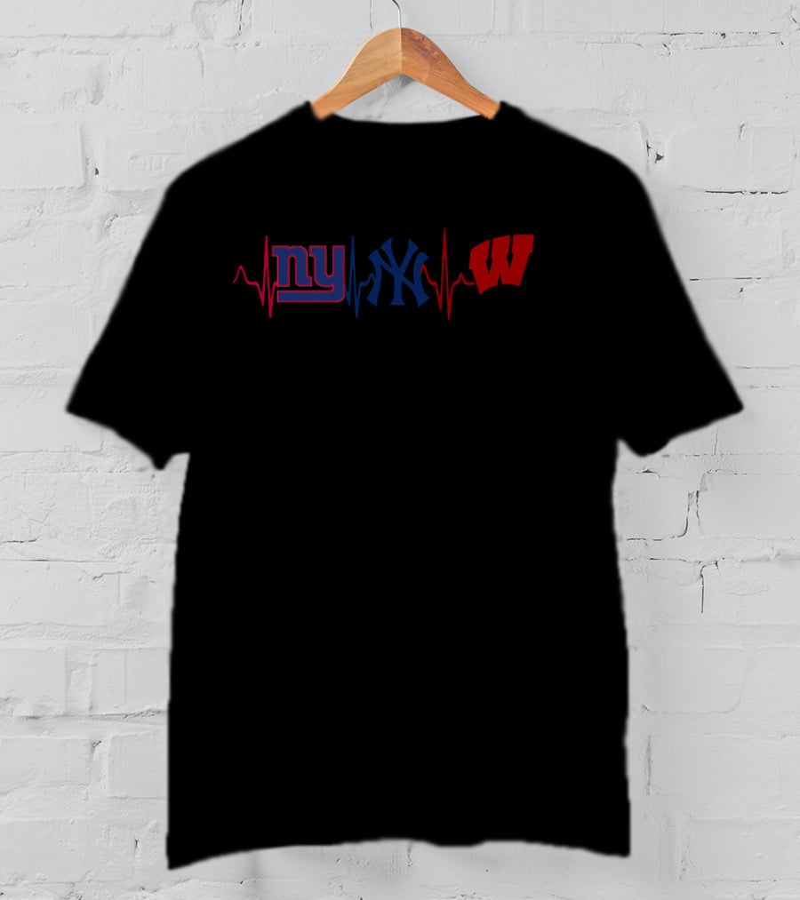Giants Yankees Wisconsin Heartbeat T-Shirt