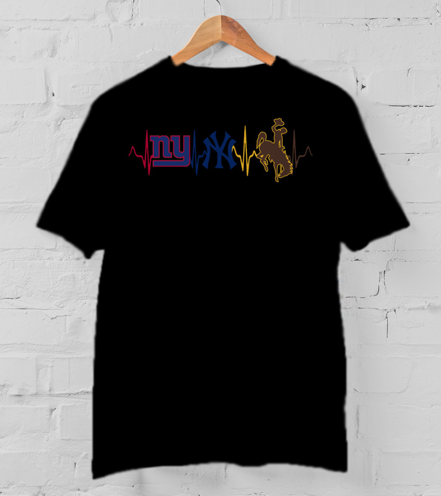 Ny Giants Yankees Cowboy Heartbeat T-Shirt
