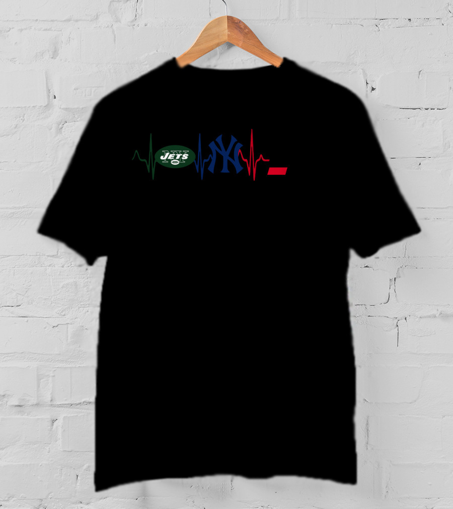 Jets Yankees Cb Love Heartbeat T-Shirt