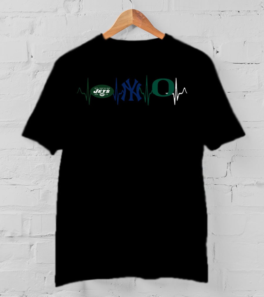 Jets Yankees Love Heartbeat Od T-Shirt