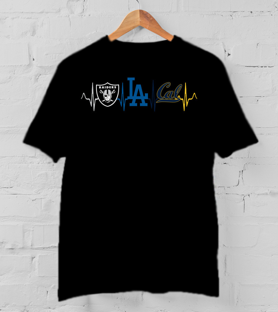 Raiders La Dodgers Cal Heartbeat Cgb T-Shirt