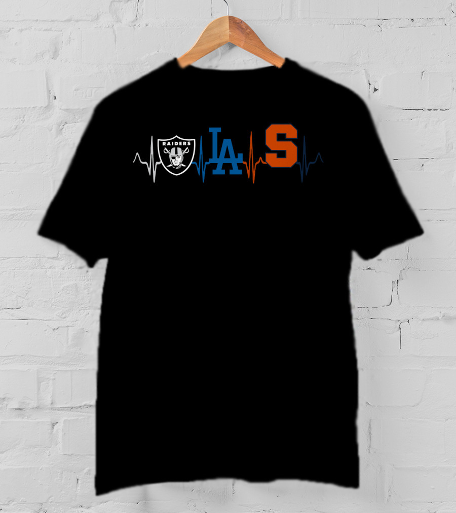 Raiders La Dodgers Syracuse Heartbeat T-Shirt