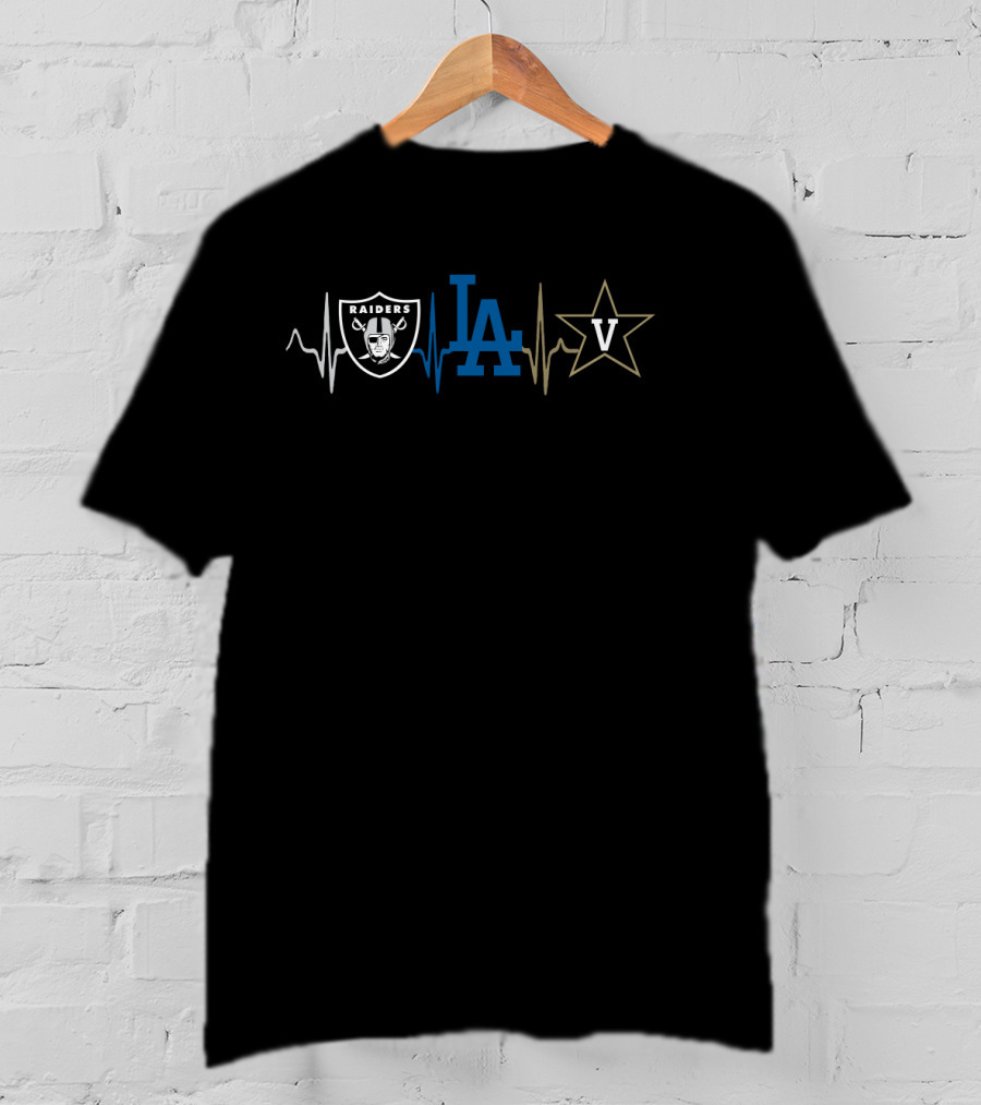 Raiders Dodgers Vanderbilt Heartbeat T-Shirt