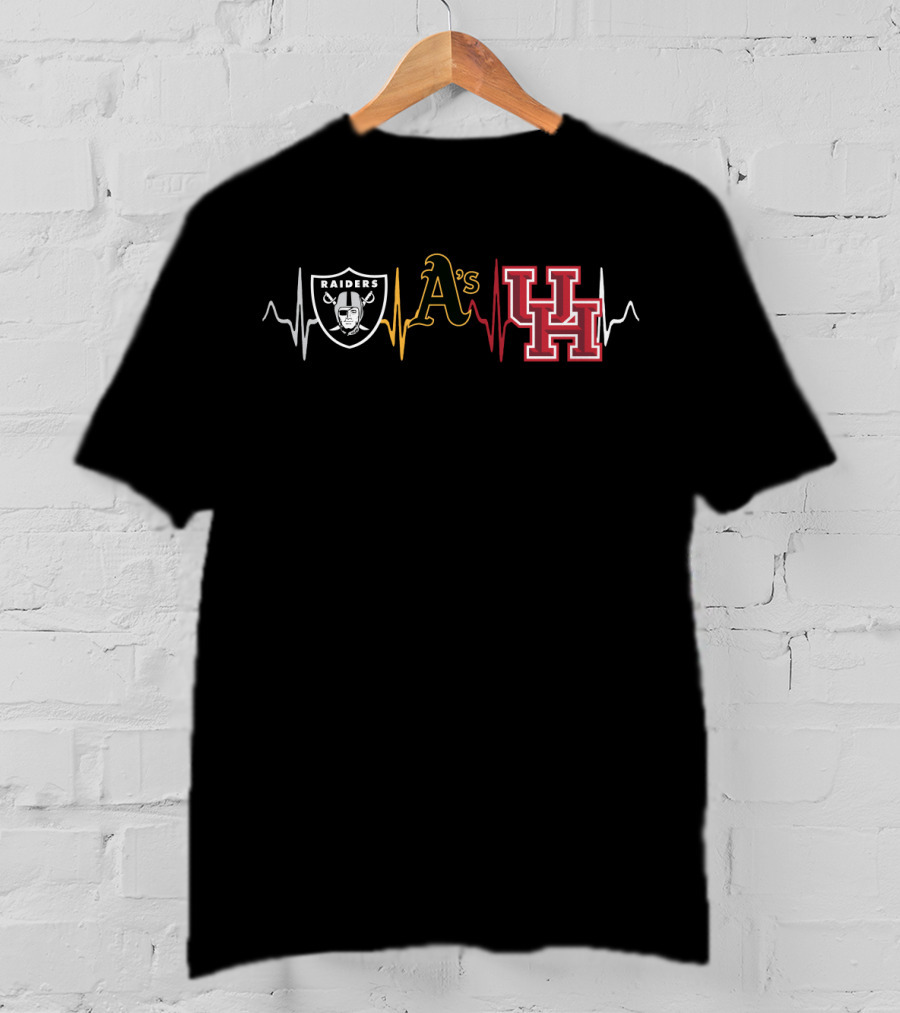 Raiders Athletics A's With Uh Heartbeat T-Shirt