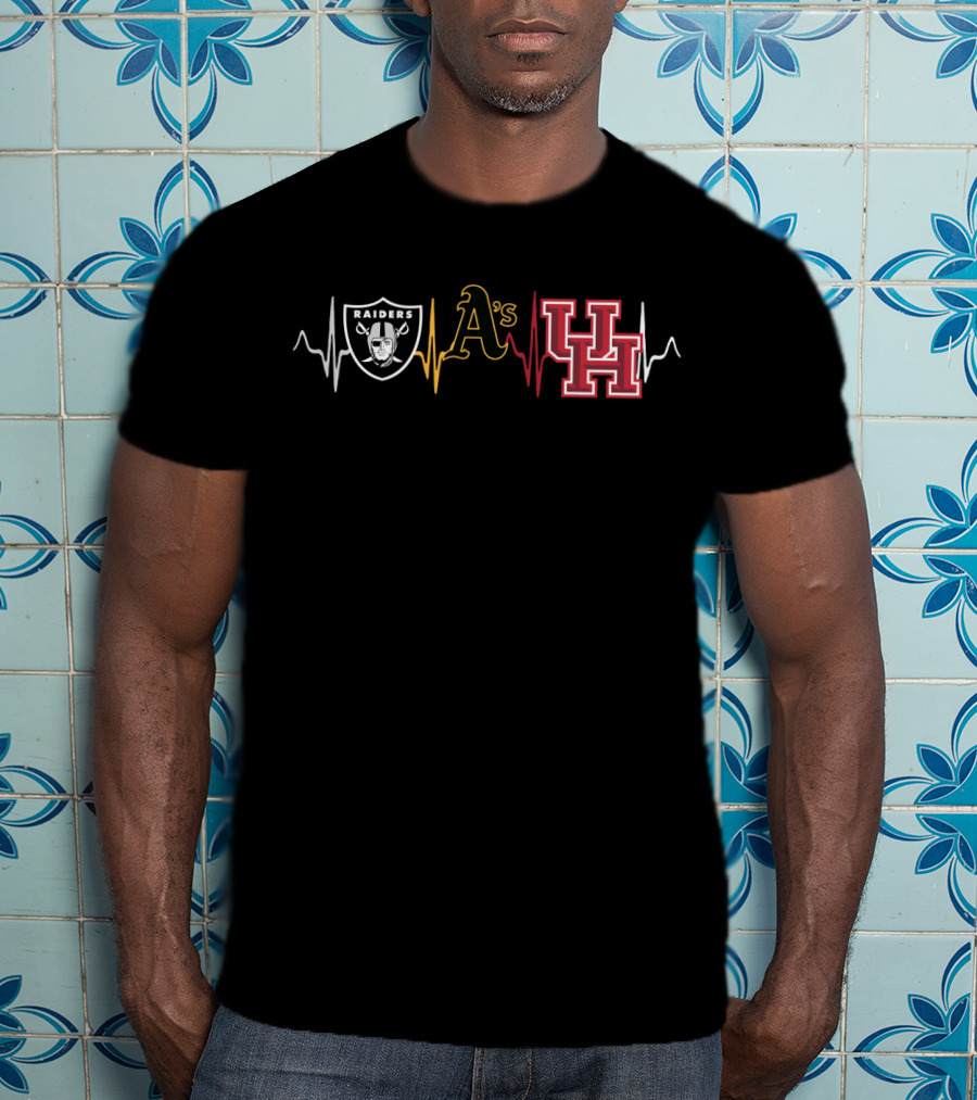 Raiders Athletics A's With Uh Heartbeat T-Shirt