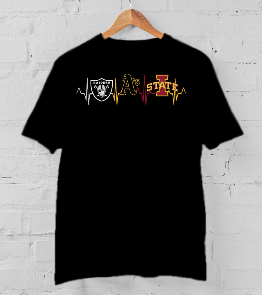 Raiders Athletics A's Iowa State Heartbeat T-Shirt