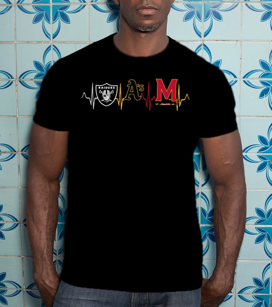 Raiders A's Maryland Heartbeat T-Shirt
