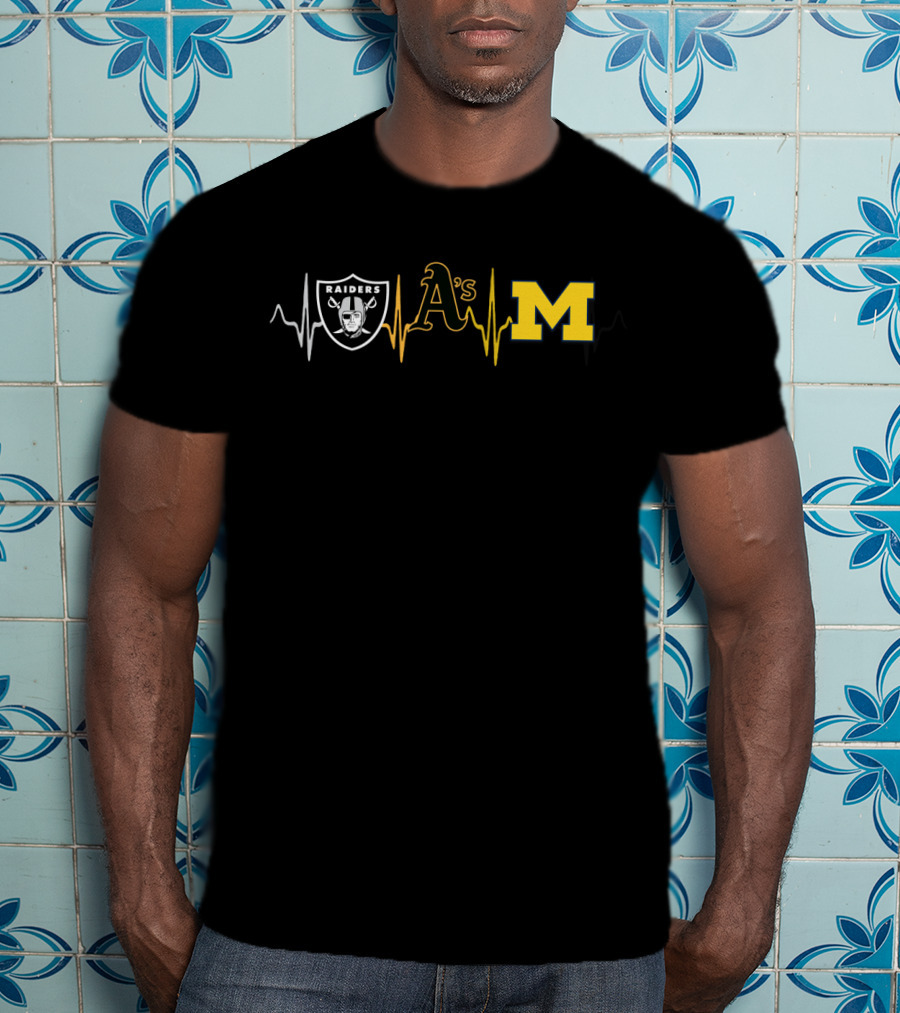 Raiders A's Michigan Heartbeat Mw T-Shirt