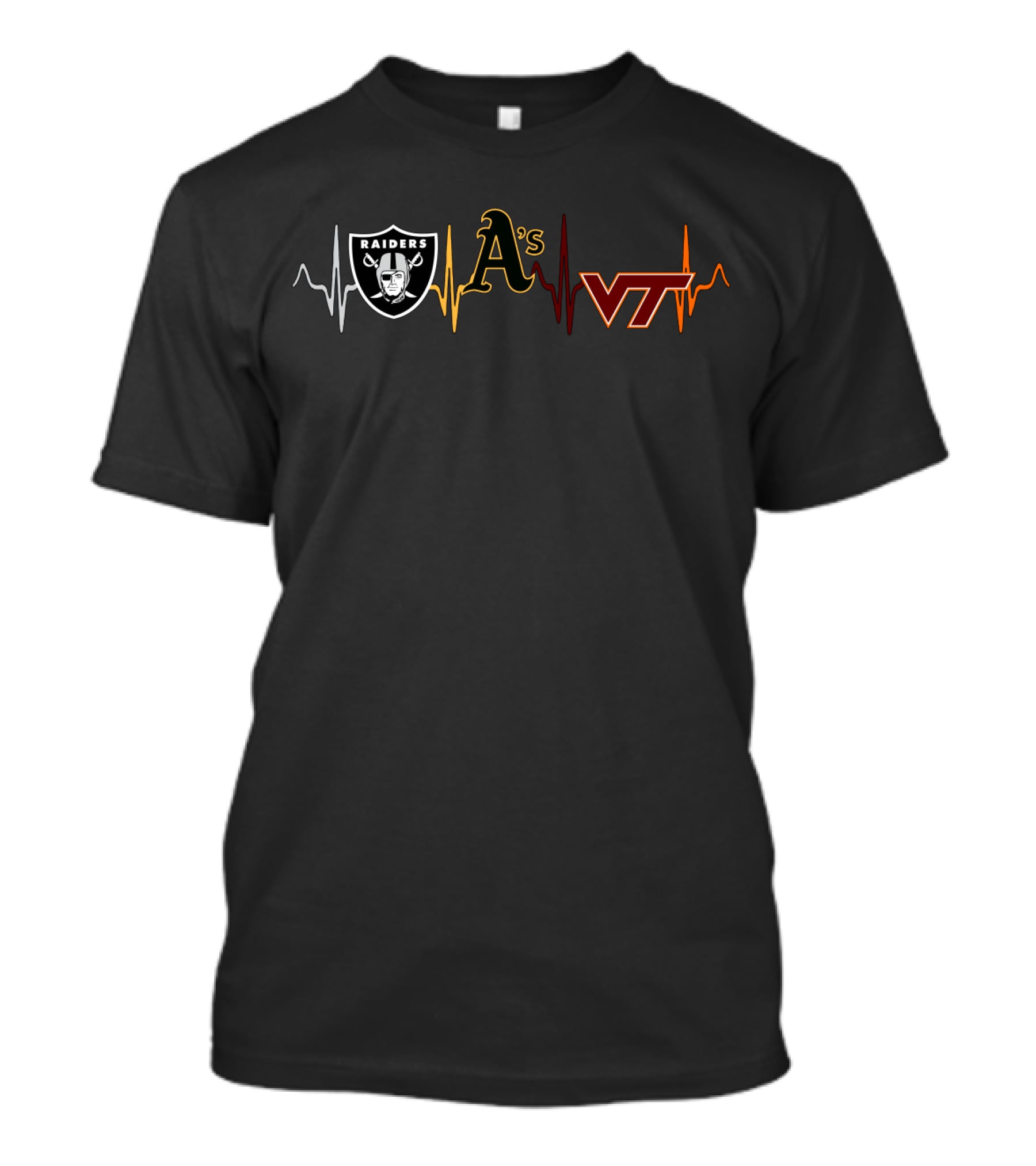 Raiders Athletics A's Vt Heartbeat T-Shirt