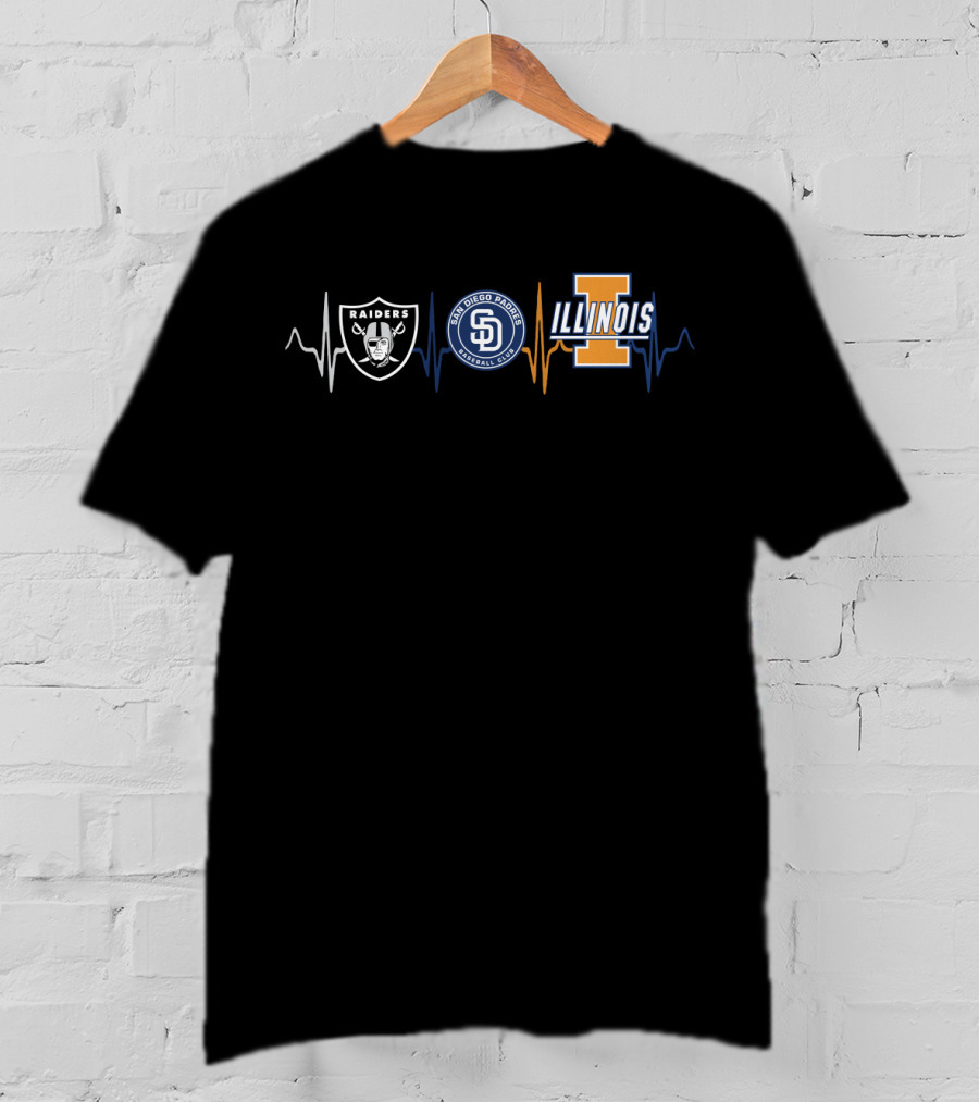 Raiders Padres Illinois Heartbeat T-Shirt