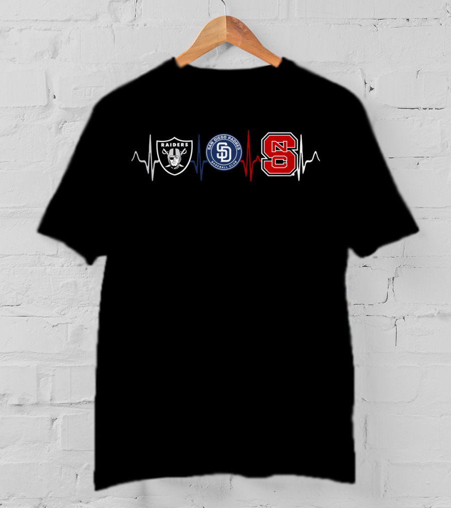 Raiders Love Padres Heartbeat Ncs T-Shirt