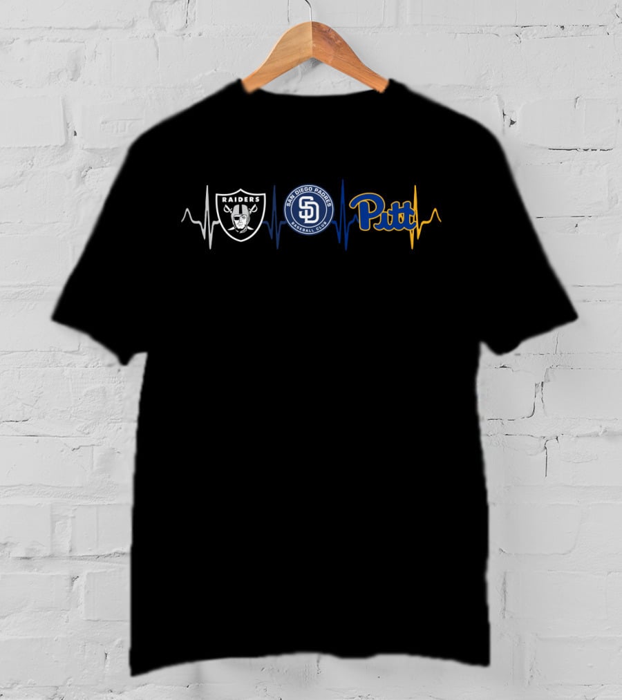 Raiders San Diego Padres Pitt Heartbeat T-Shirt