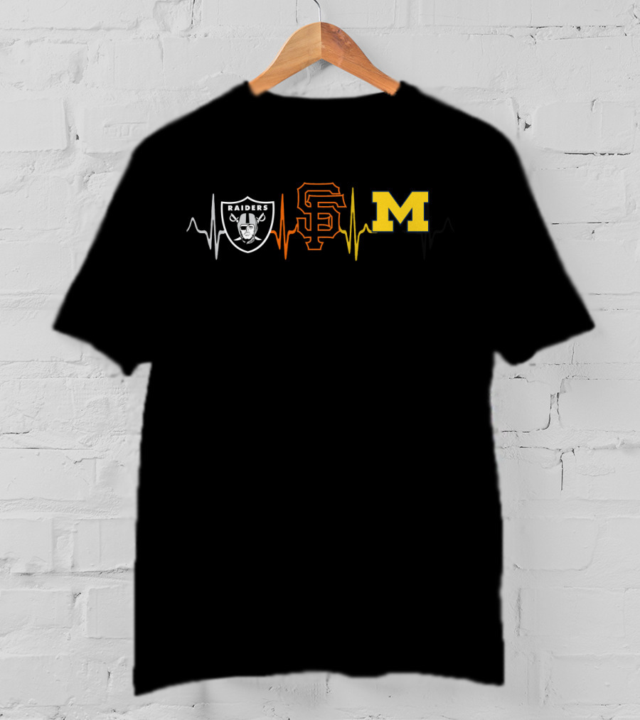 Raiders San Francisco Giants Michigan Wolverines Love T-Shirt