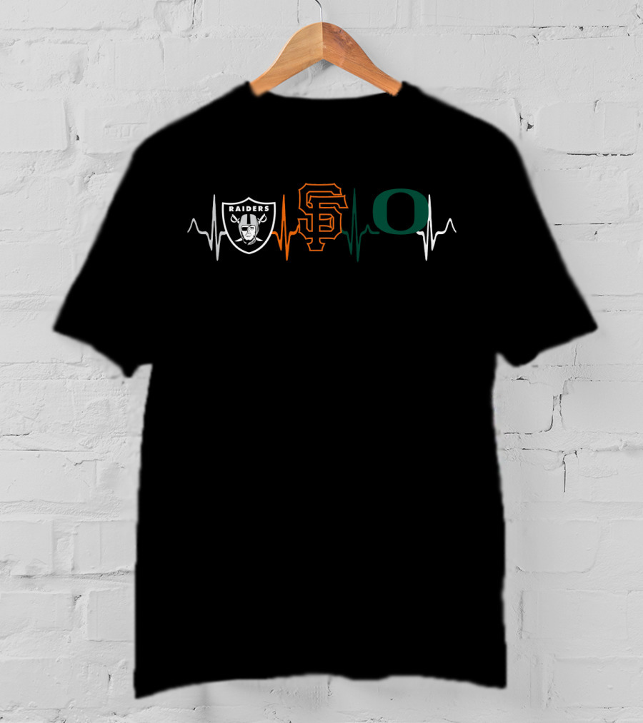 Raiders Giants Oregon Heartbeat T-Shirt