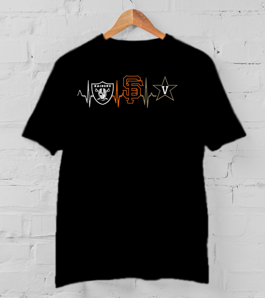 Raiders Giants Vanderbilt Heartbeat T-Shirt