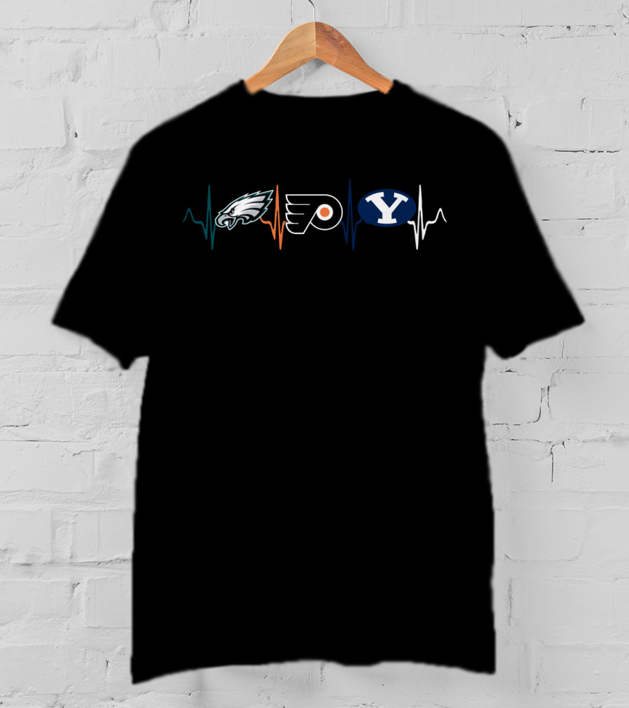 Eagles Flyers Byu Heartbeat T-Shirt