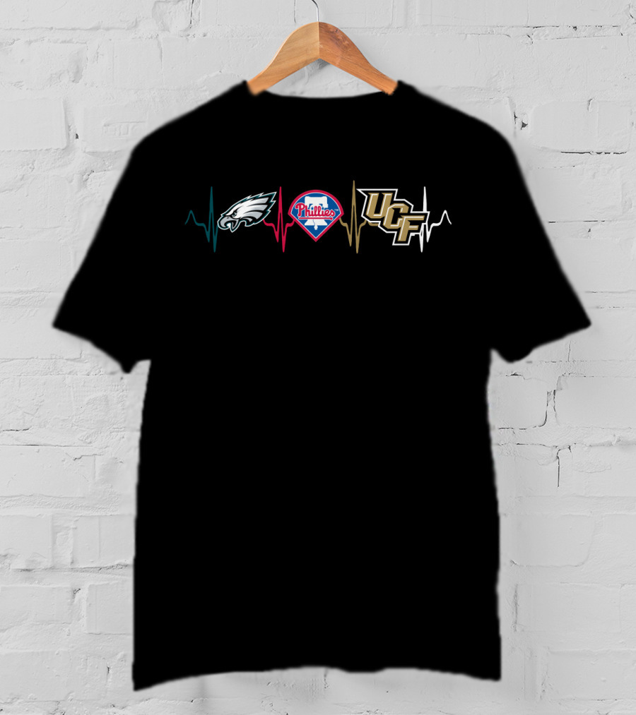 Philadelphia Eagles Phillies Ucf Heartbeat Fusion T-Shirt