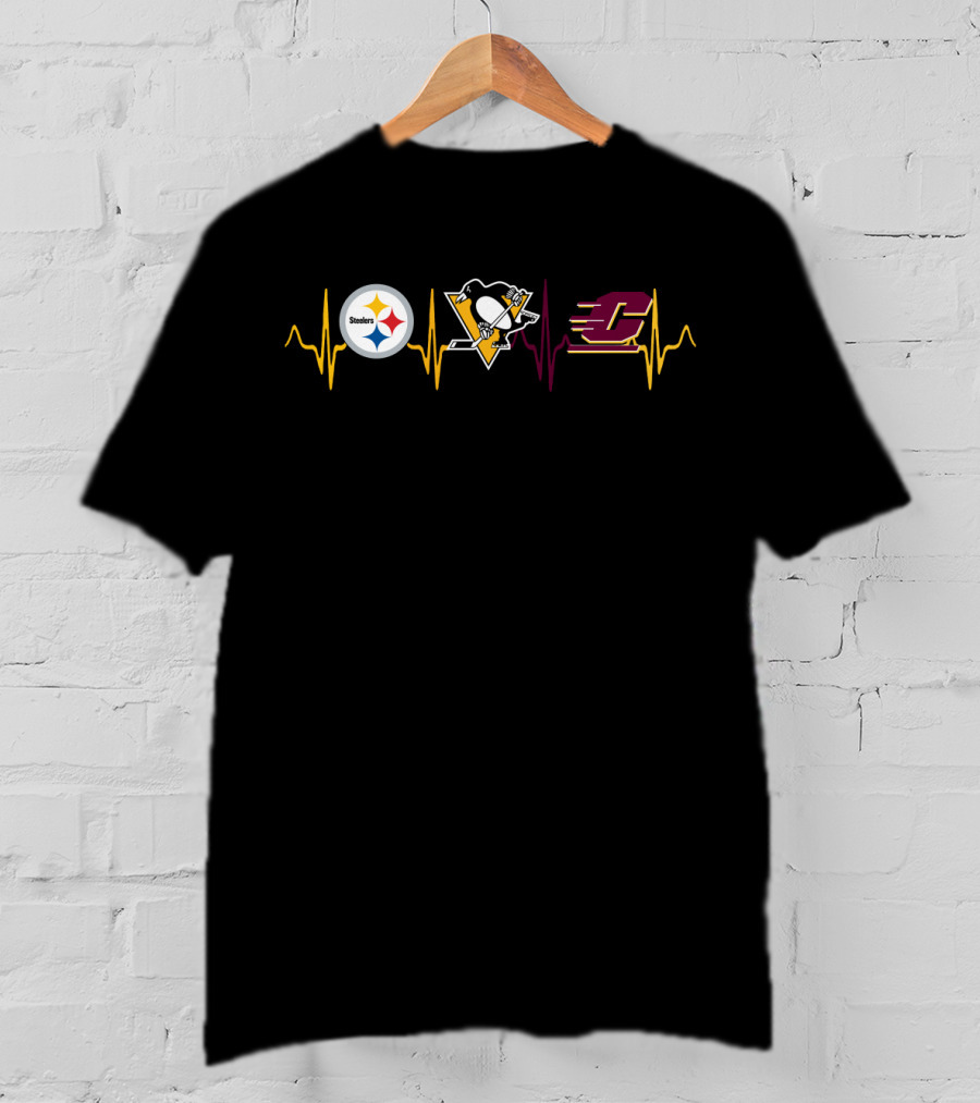 Steelers Penguins Cmu Heartbeat T-Shirt