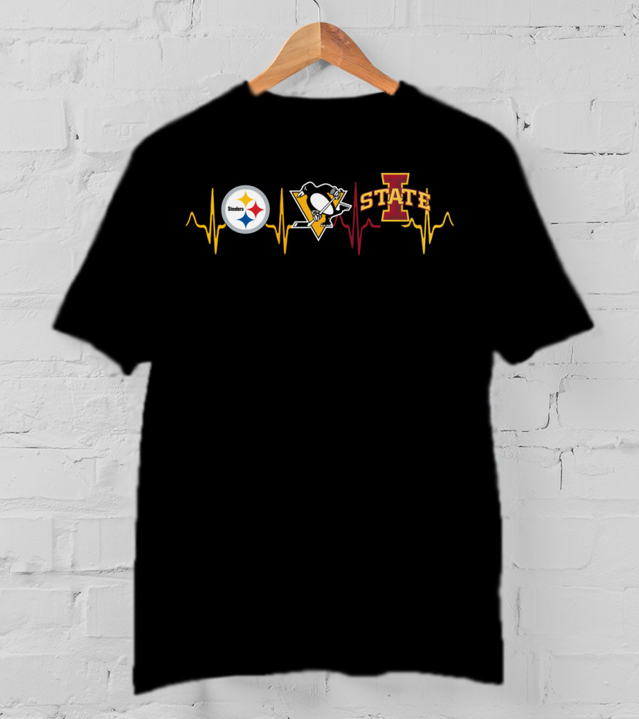 Steelers Penguins Iowa State Heartbeat T-Shirt