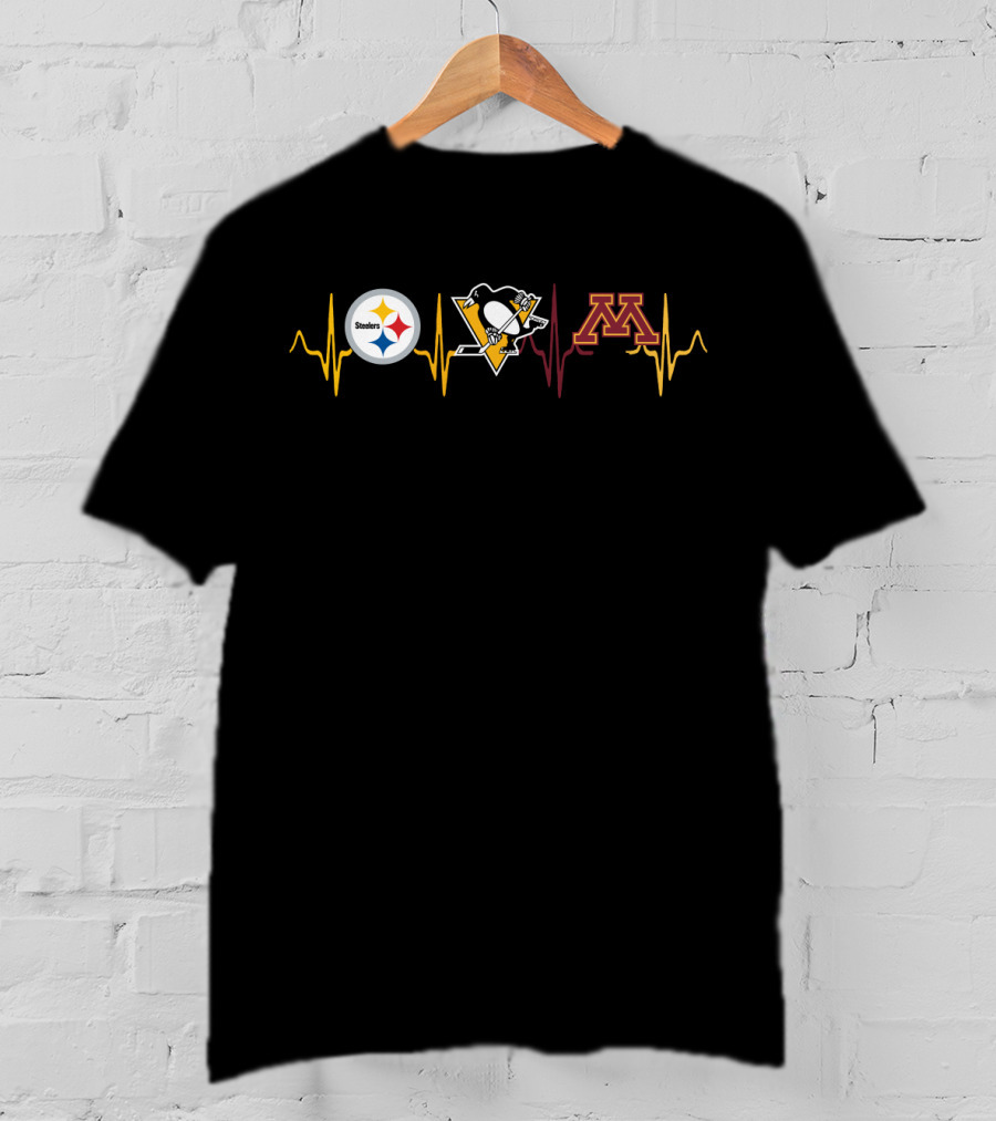 Steelers Penguins Minnesota Heartbeat T-Shirt