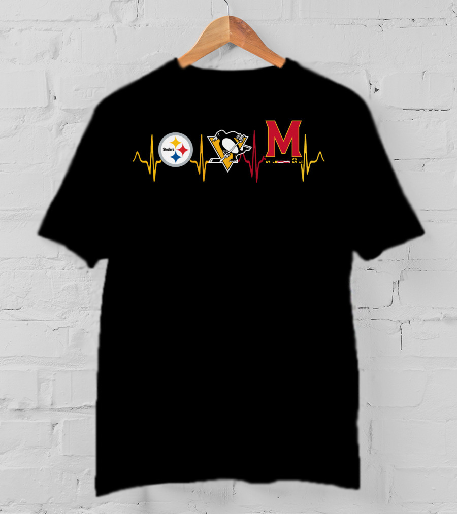 Steelers Penguins Maryland Heartbeat T-Shirt
