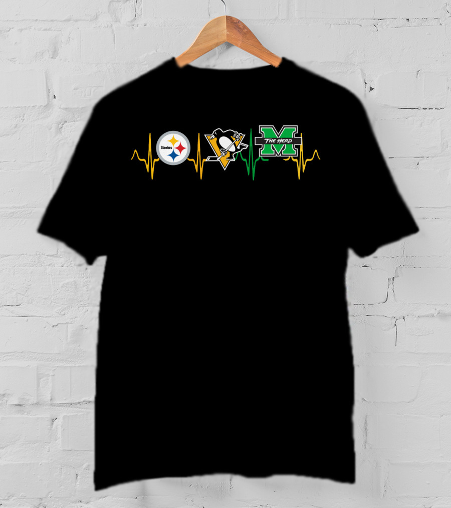 Steelers Penguins The Herd Mth Heartbeat T-Shirt