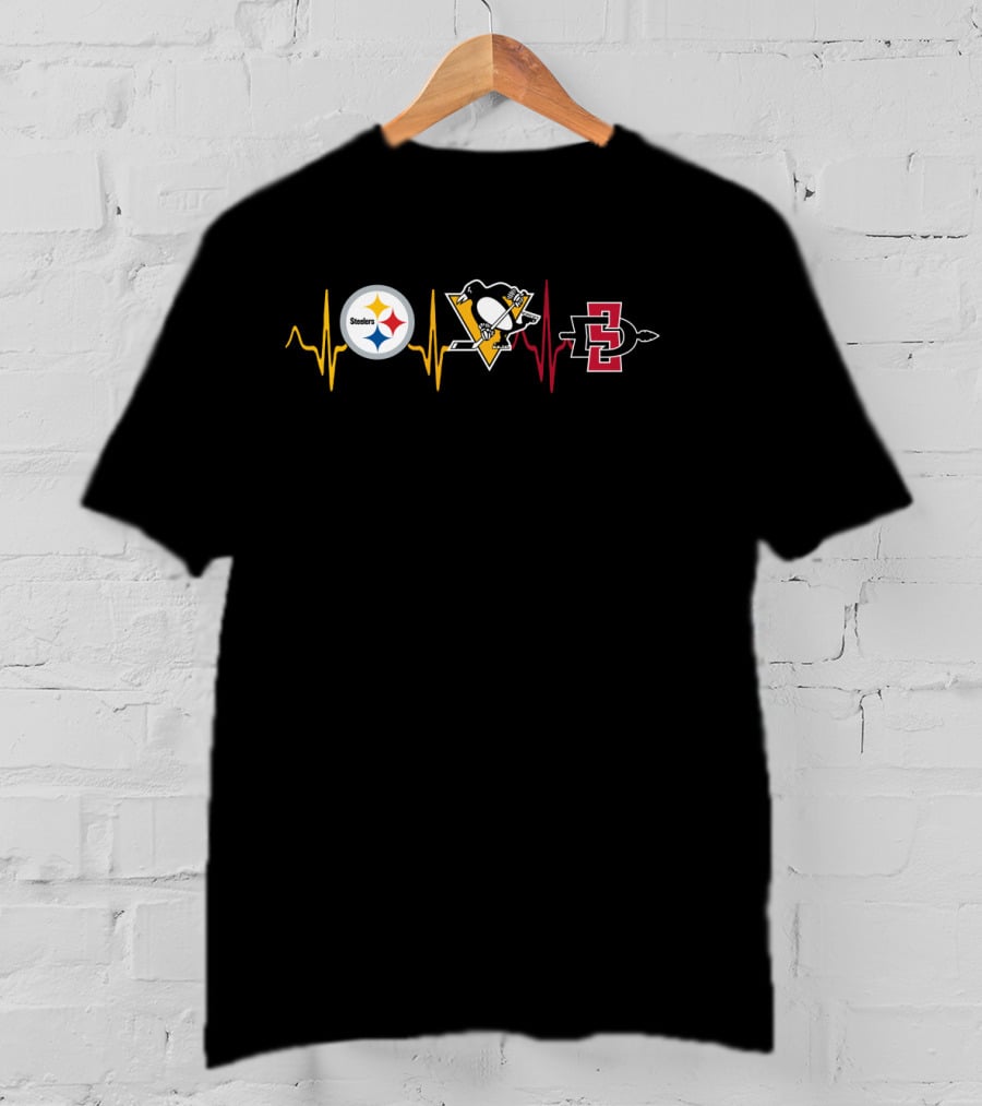 Steelers Penguins Sdsu Heartbeat T-Shirt