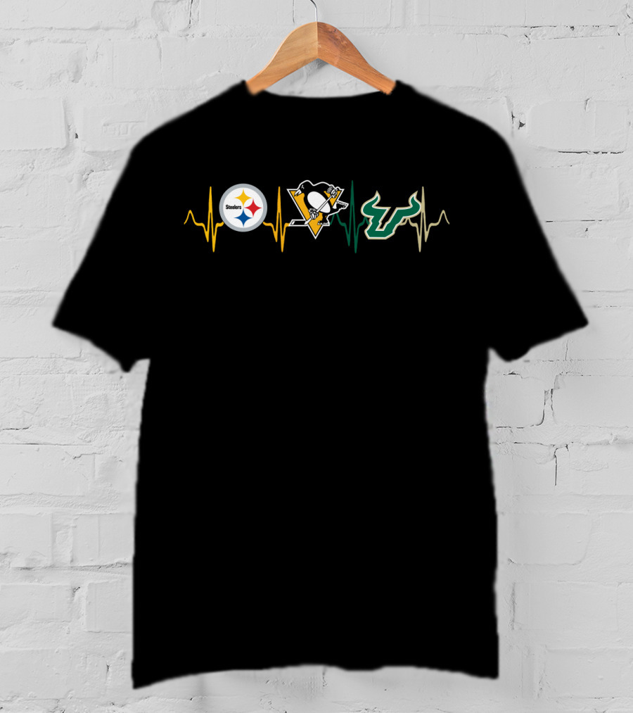Steelers Penguins Bulls Heartbeat Sfb T-Shirt