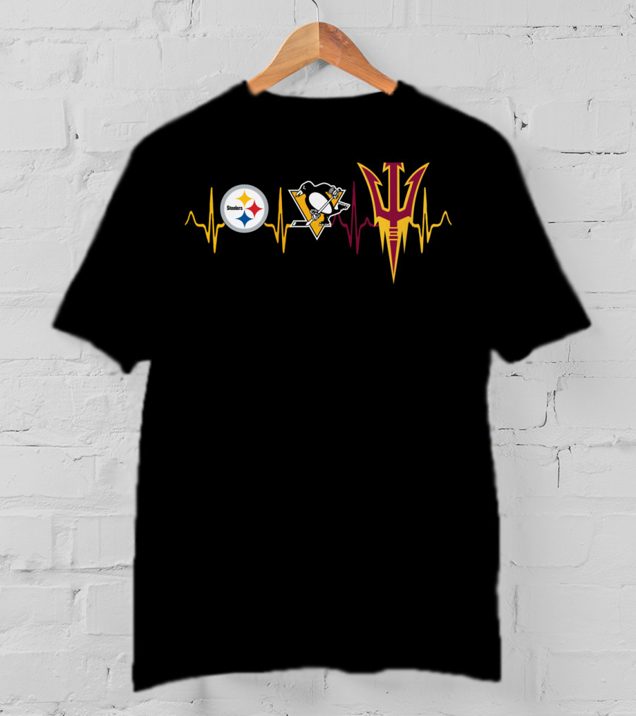 Steelers Penguins Arizona State Heartbeat T-Shirt