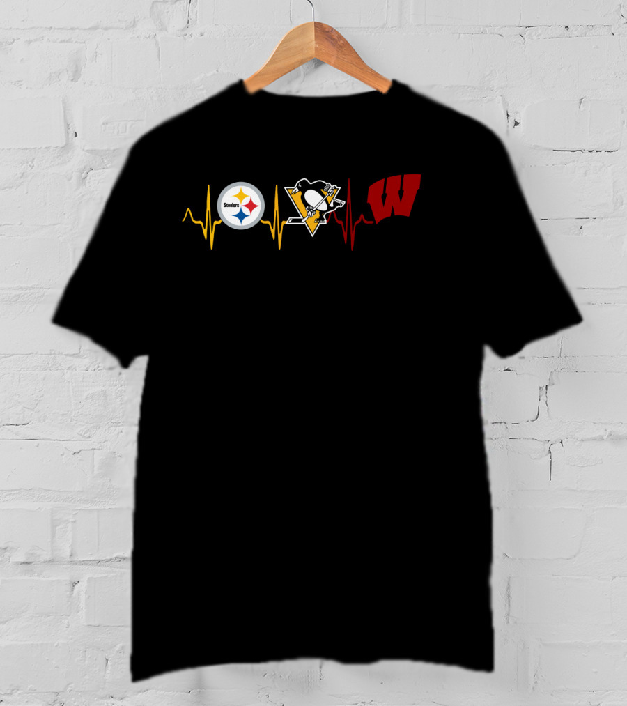 Steelers Penguins Wisconsin Heartbeat T-Shirt