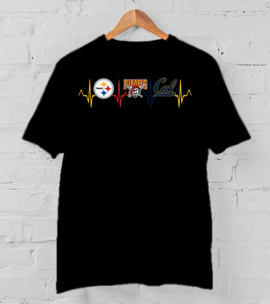 Steelers Pirates Cal Heartbeat T-Shirt