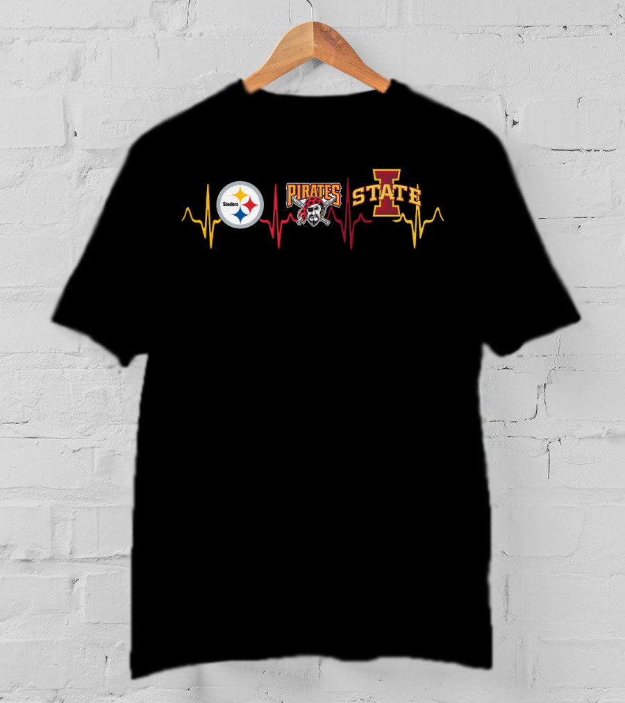 Steelers Pirates State Isc Fan Heartbeat T-Shirt
