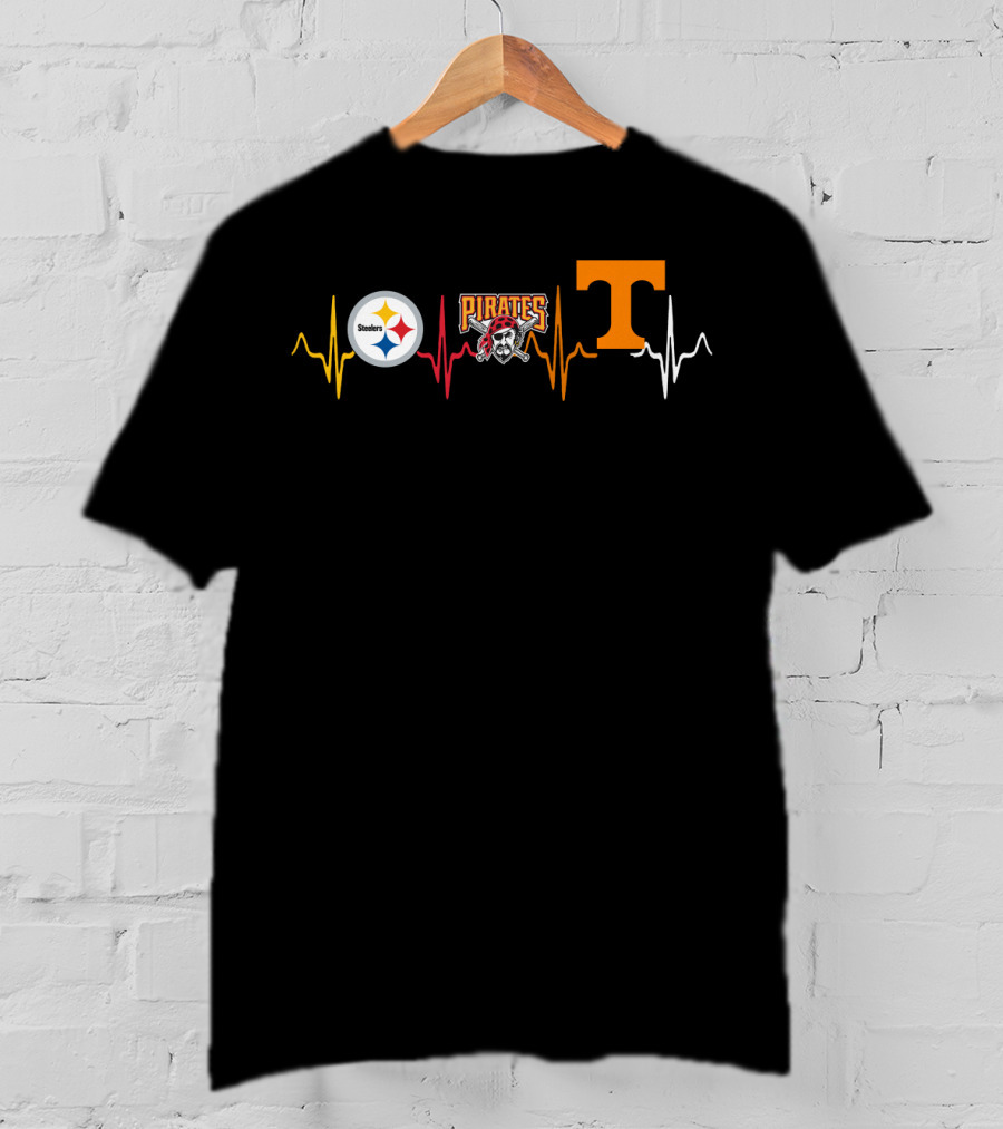 Steelers Pirates Volunteers Heartbeat Passion T-Shirt