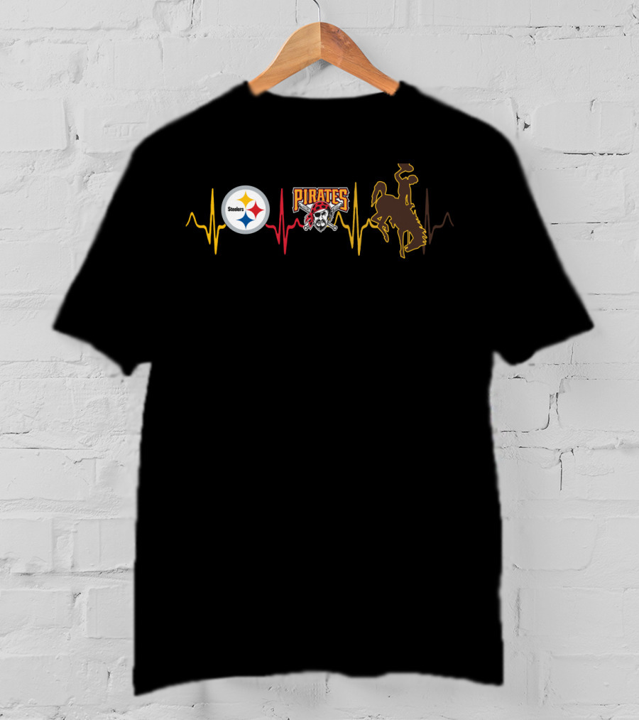 Steelers Pirates Cowboys Heartbeat T-Shirt