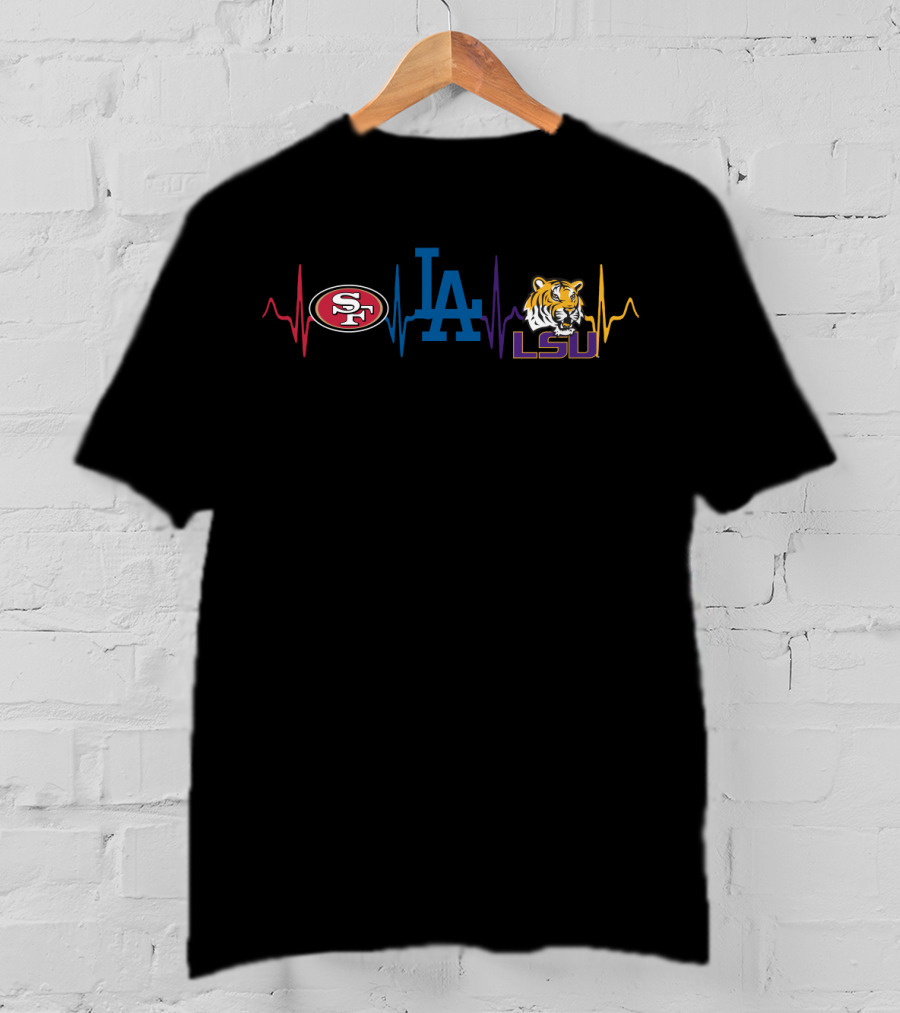 Love 49ers Dodgers Lsu Tiger T-Shirt