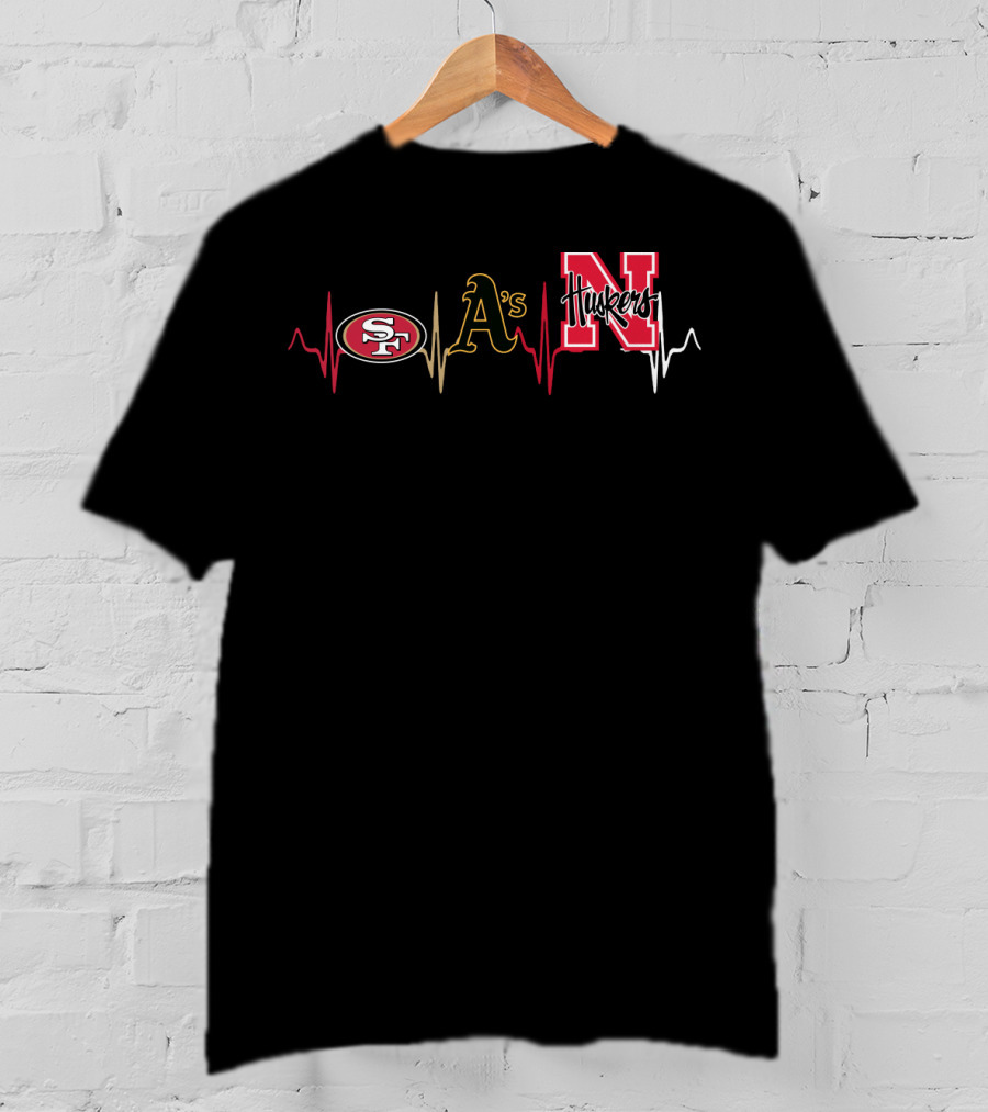 49ers Athletics Huskers Heartbeat T-Shirt