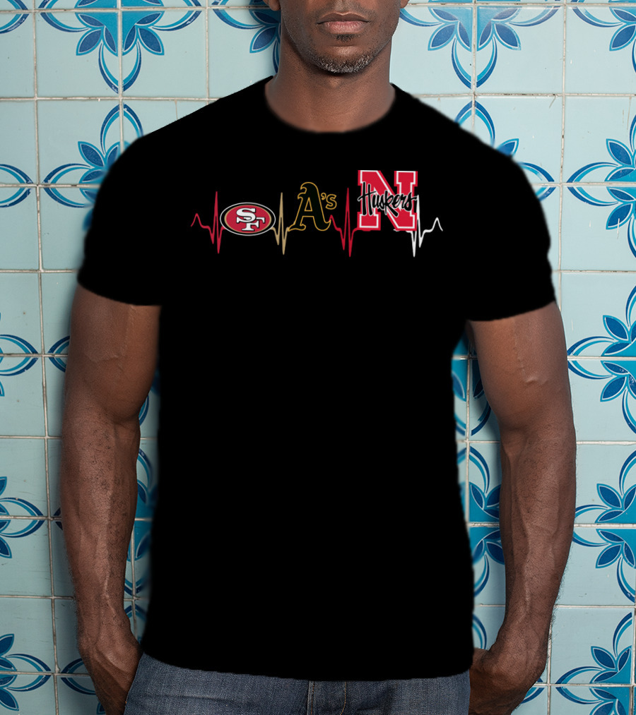 49ers Athletics Huskers Heartbeat T-Shirt