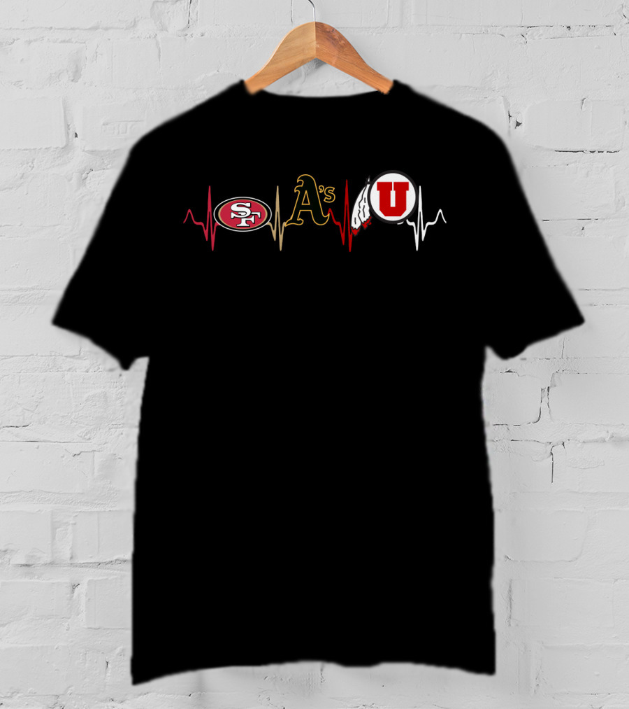 Love 49ers A's U Heartbeat Uu T-Shirt
