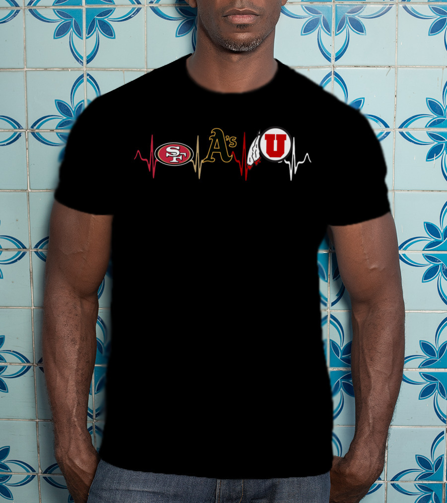 Love 49ers A's U Heartbeat Uu T-Shirt