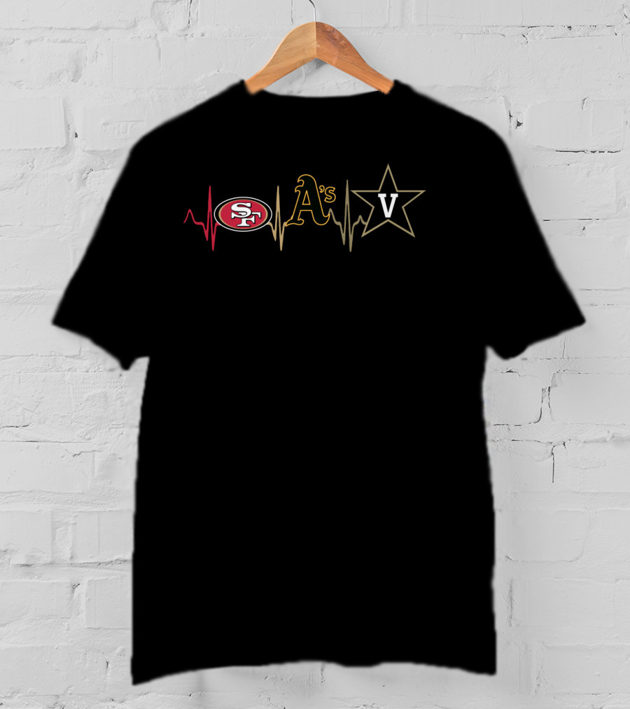 49ers Athletics Vanderbilt Commodores Sports Pulse T-Shirt