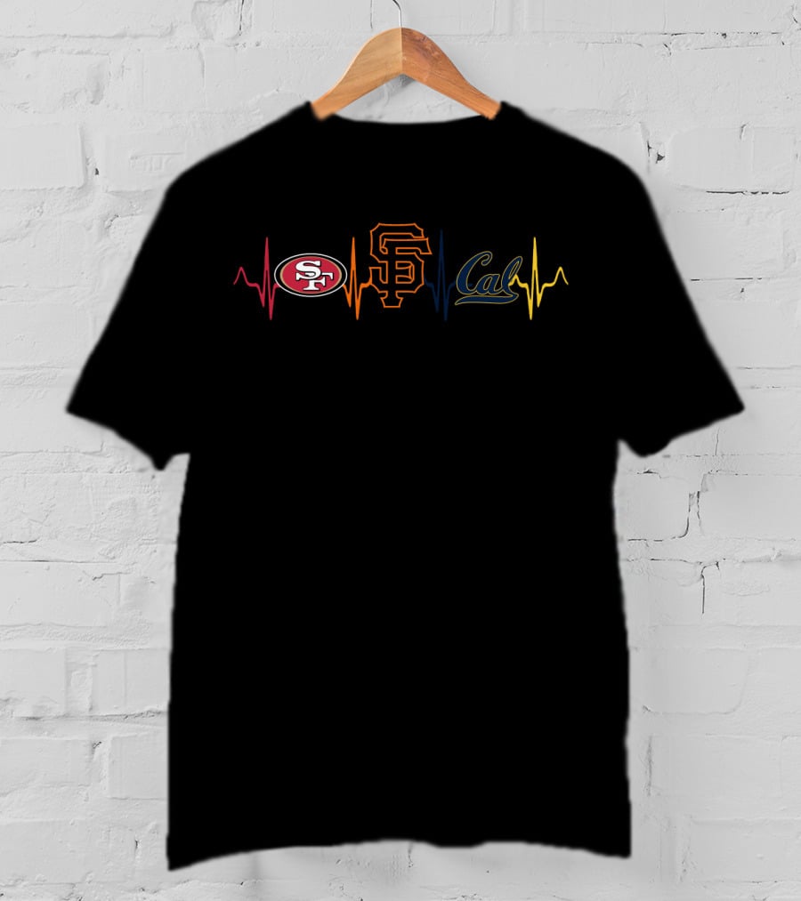 Love 49ers Giants Cal Heartbeat Cgb T-Shirt