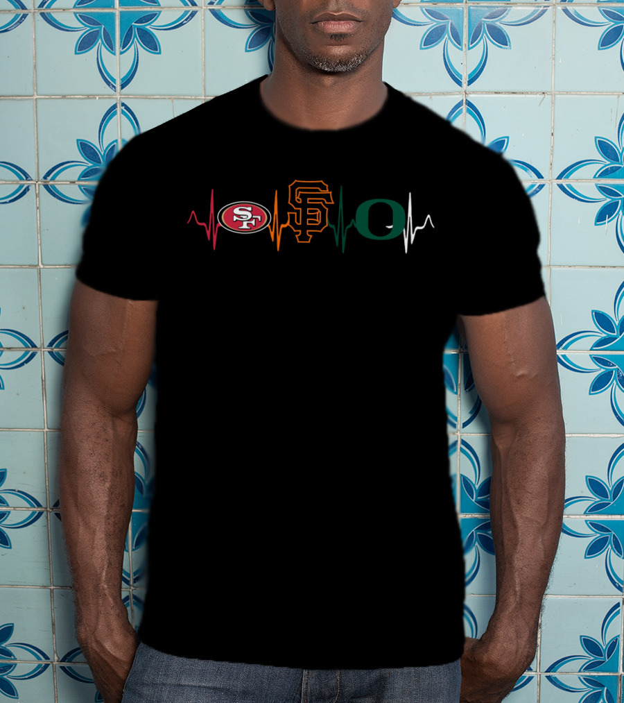 Love 49ers Giants Oregon Ducks Icons T-Shirt