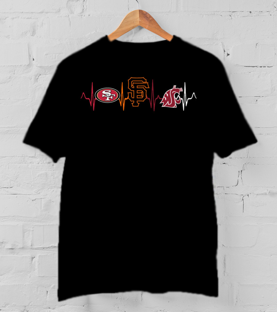 Love 49ers Giants Wsc Heartbeat T-Shirt