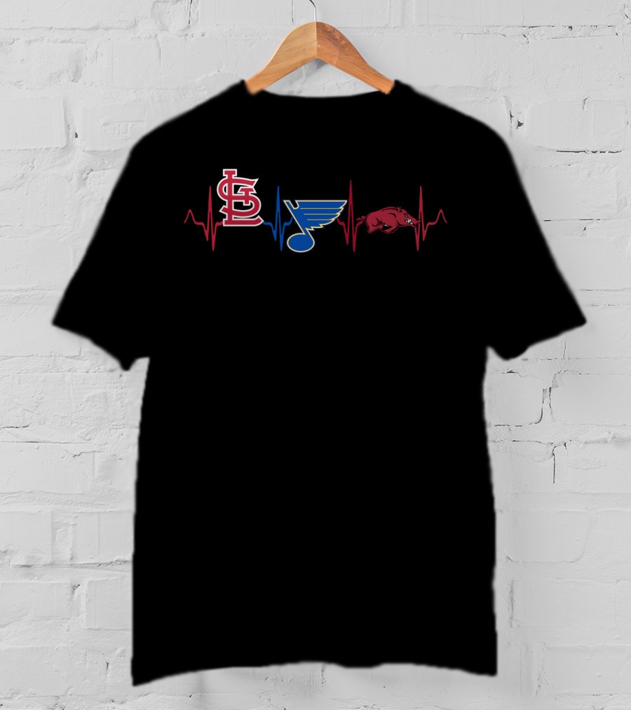 Stcardinals Blues Ar Heartbeat T-Shirt