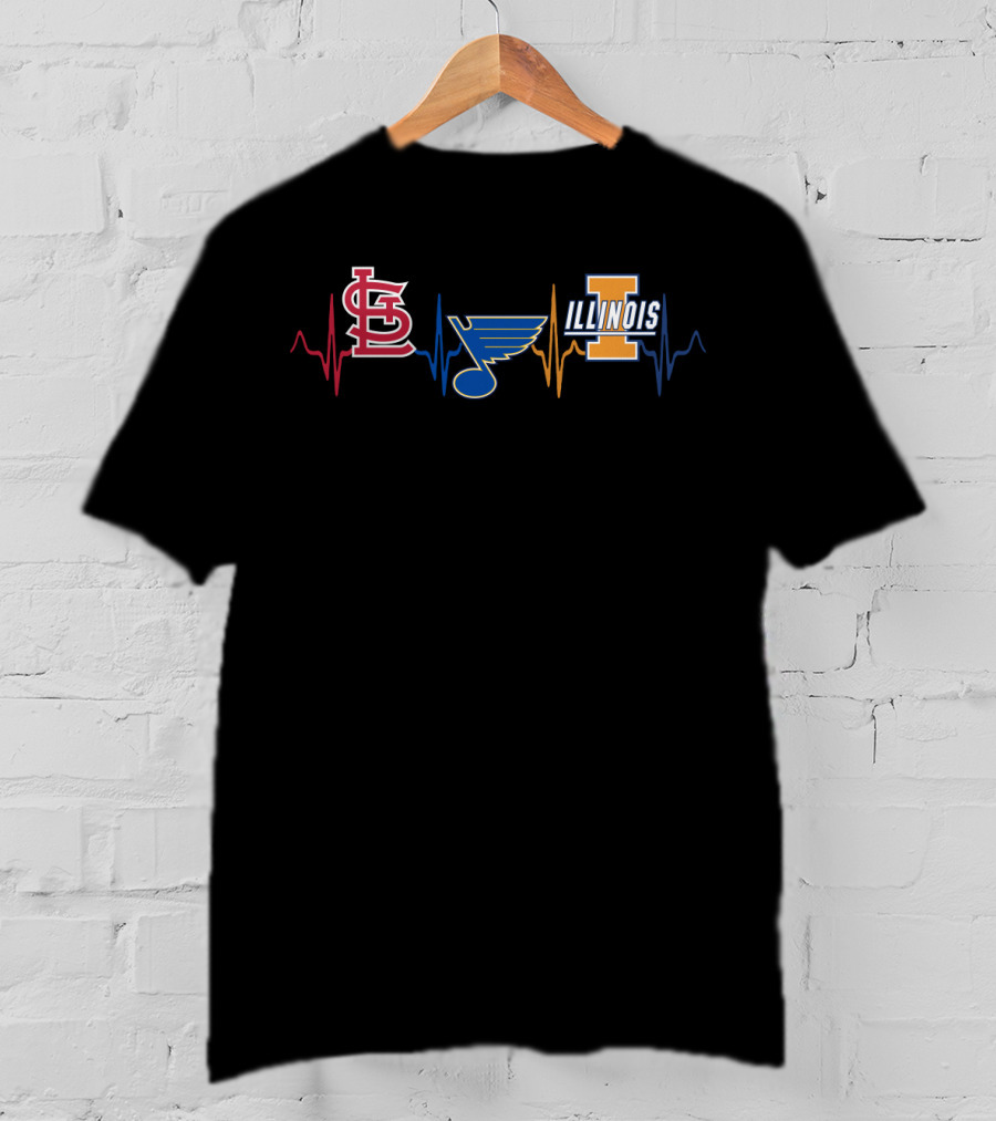 Love St. Louis Cardinals Blues Illinois T-Shirt