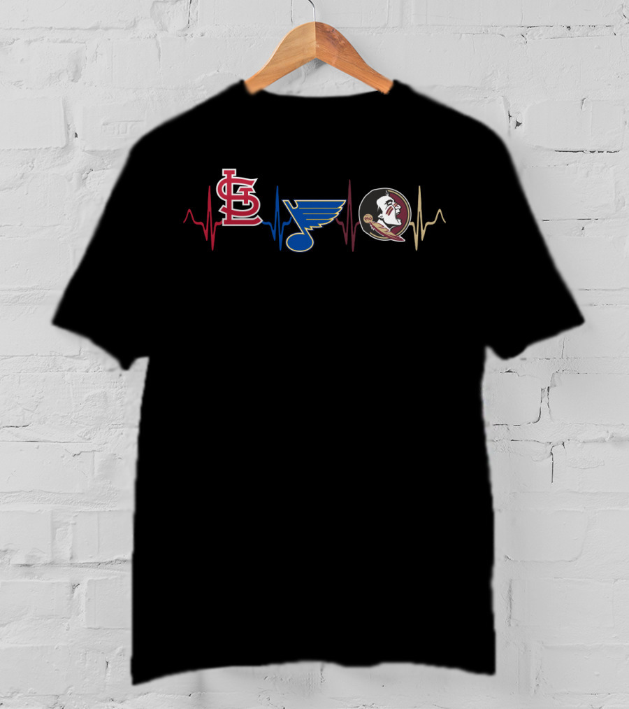 Stcardinals Blues Fss Heartbeat T-Shirt