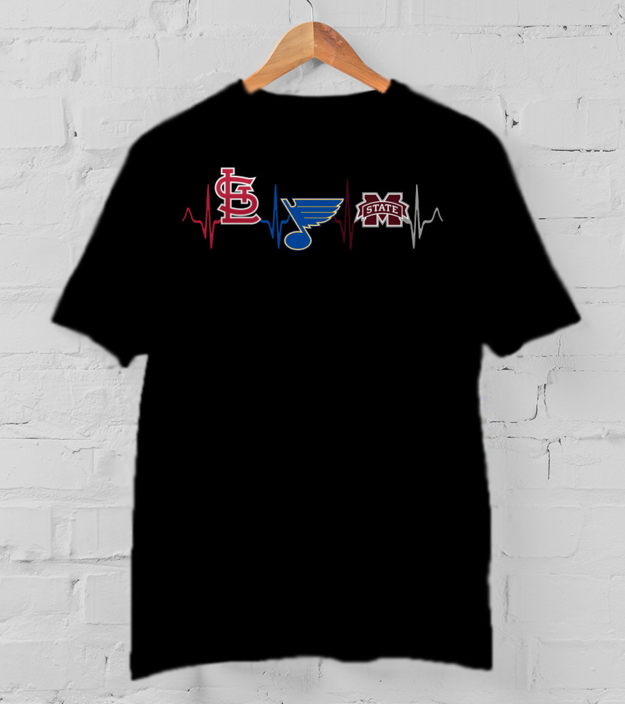 Love St. Louis Cardinals Blues Mississippi State Bulldogs T-Shirt