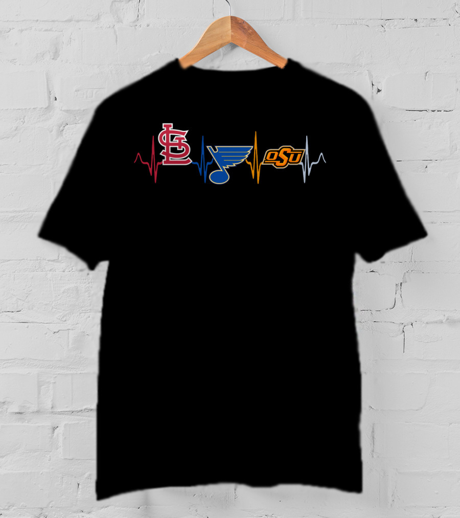 Stcardinals Love Blues Osu Heartbeat T-Shirt