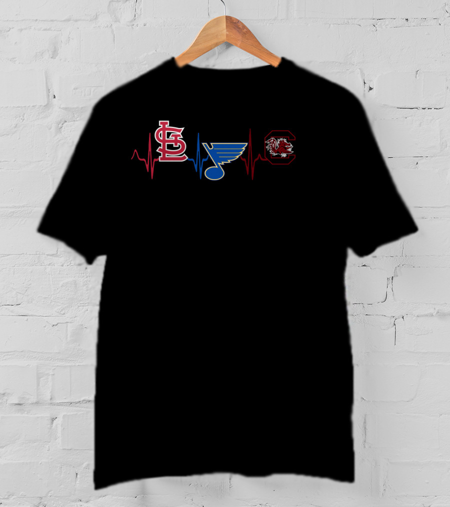 Love Stcardinals Blues Scg Heartbeat T-Shirt